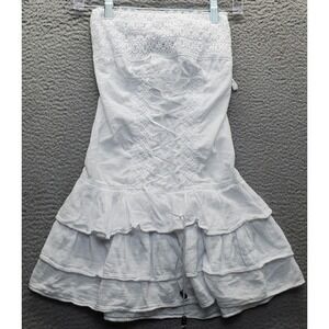 Cotton Natural Bora Bora Strapless Dress Womens S White Lace-Up Corset Detail